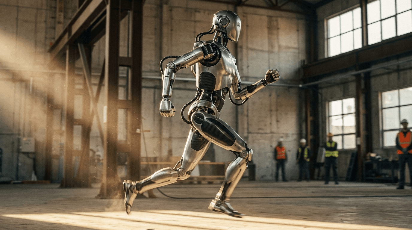 EngineAI T800 в динамическом движении на испытательном стенде